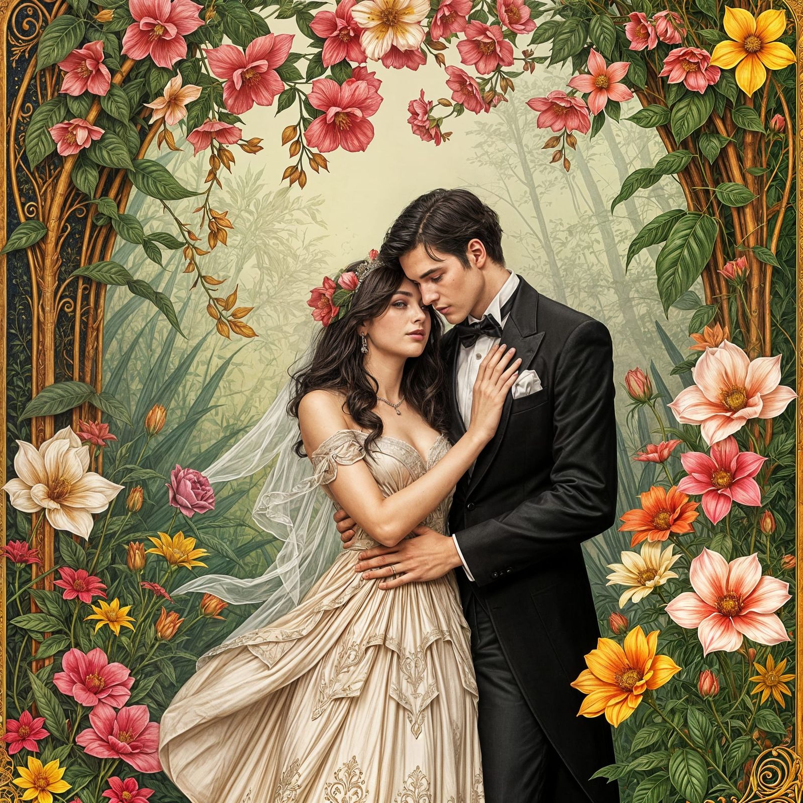 The Lovers Tarot Card Illustration