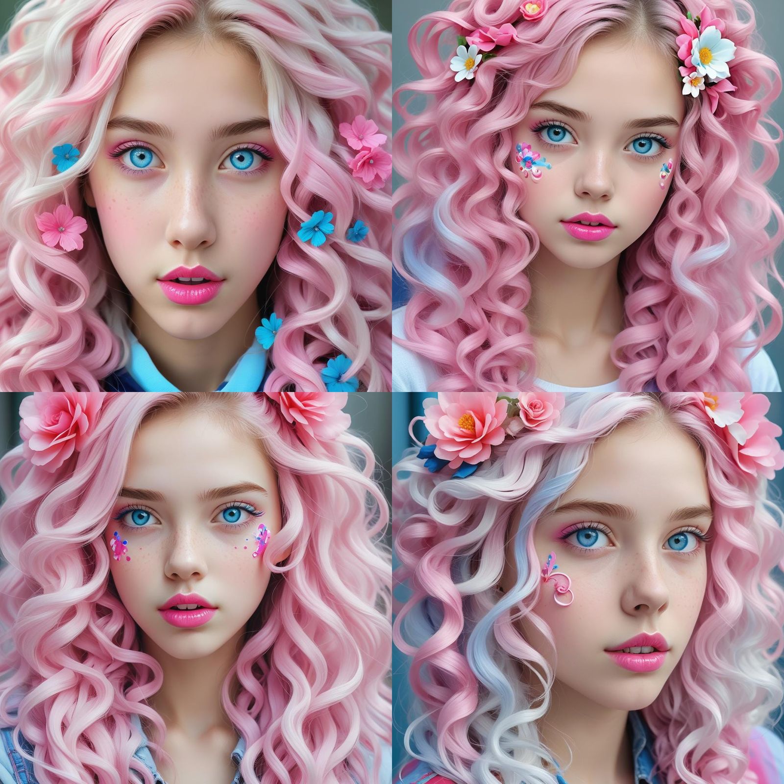 Watercolor Blonde Woman in Autumn Pumpkin Patch