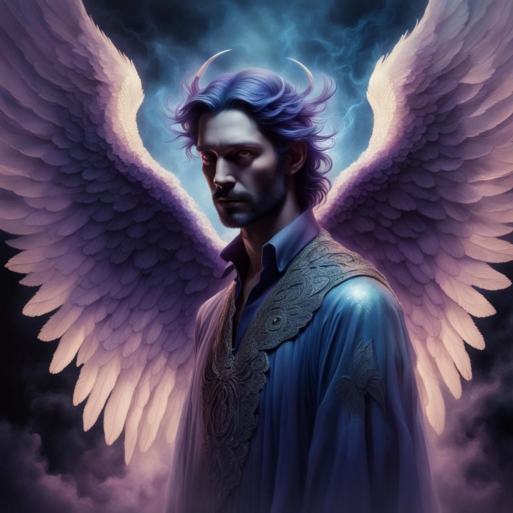 Lucifer, the Most Beautiful Angel, in Surrealist Portrait