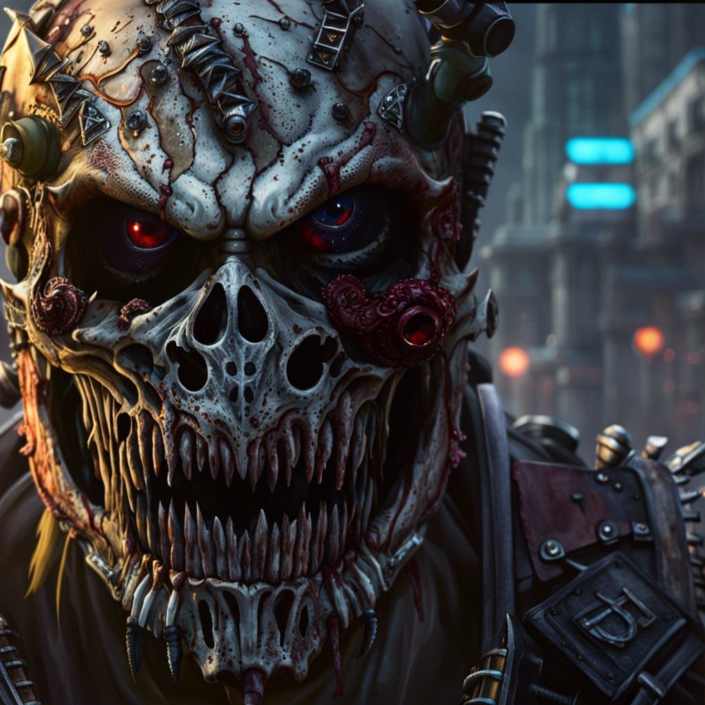 Zombified Hero in Post-Apocalyptic Wasteland