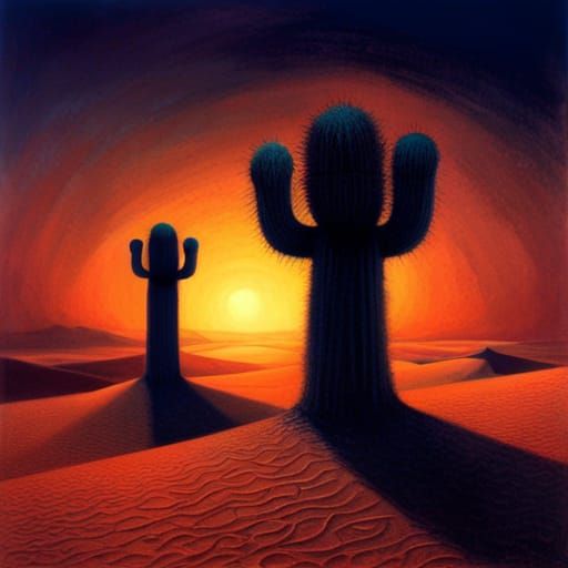 Beksiński Inspired Desert Sunset Pyramid