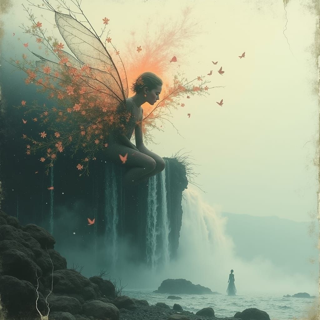 Surreal Waterfalls and Ethereal Figures in Post-Impressionis...