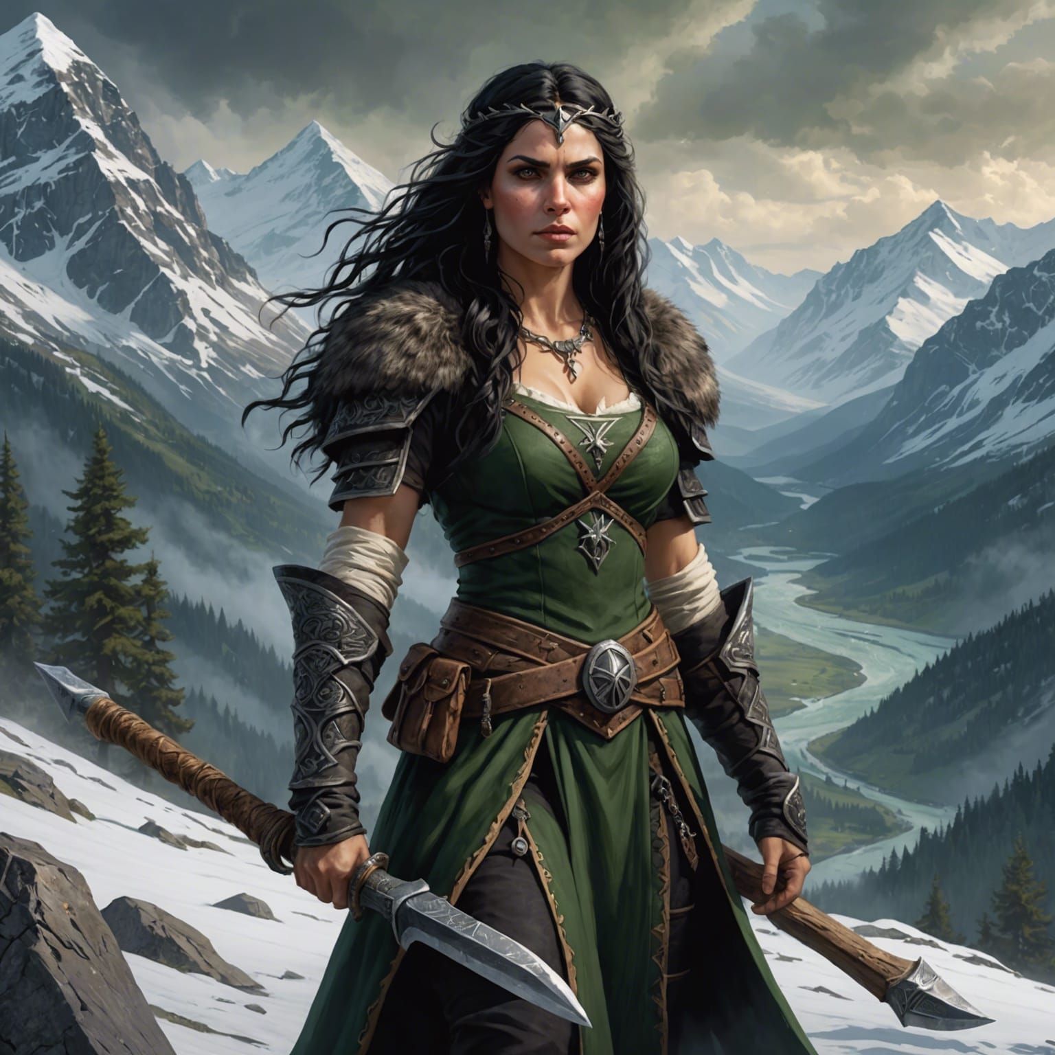 Epic Dark Fantasy Barbarian Witch Magdala