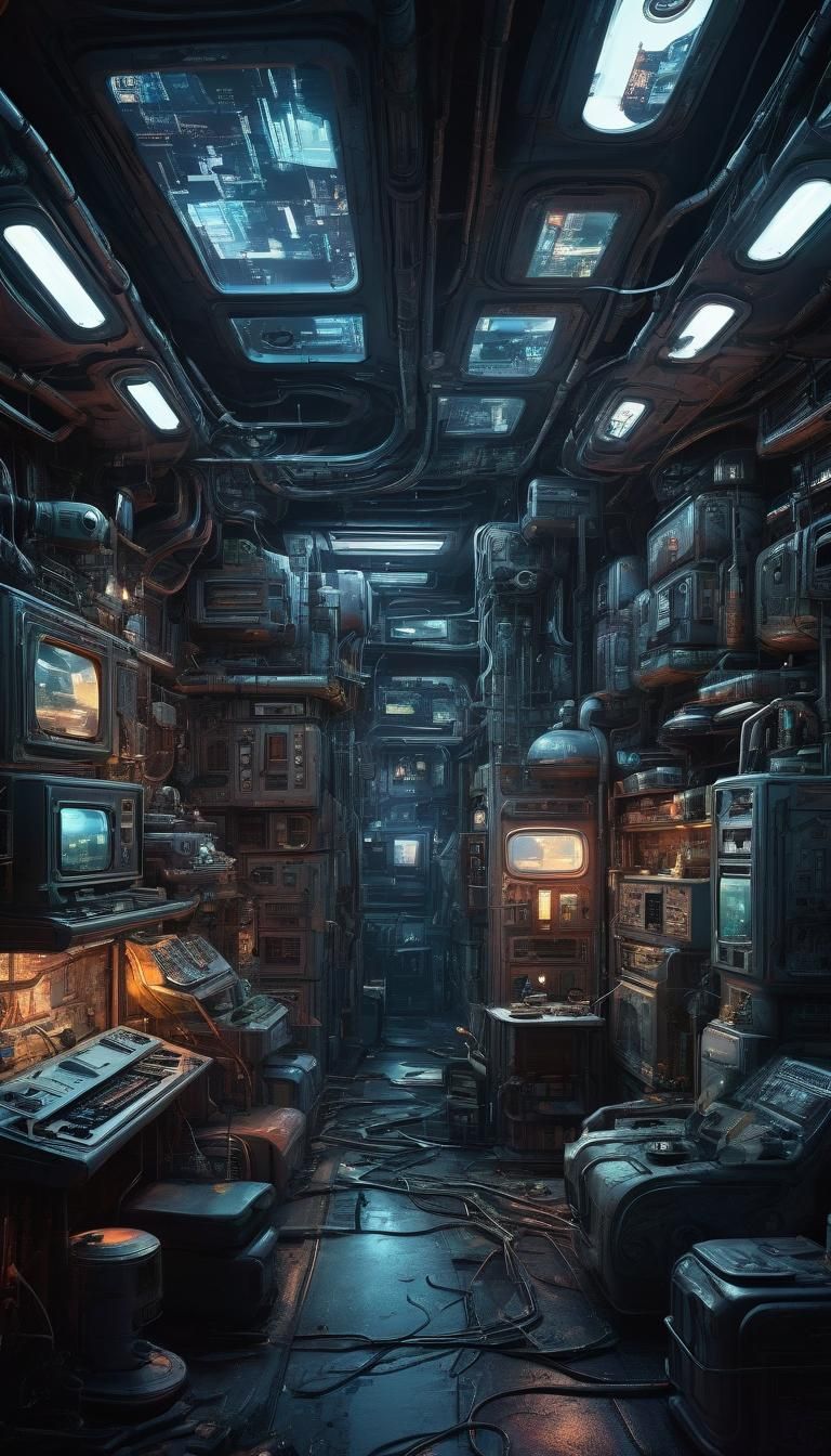 Dystopian Future: Cramped Cyberpunk Living Quarters
