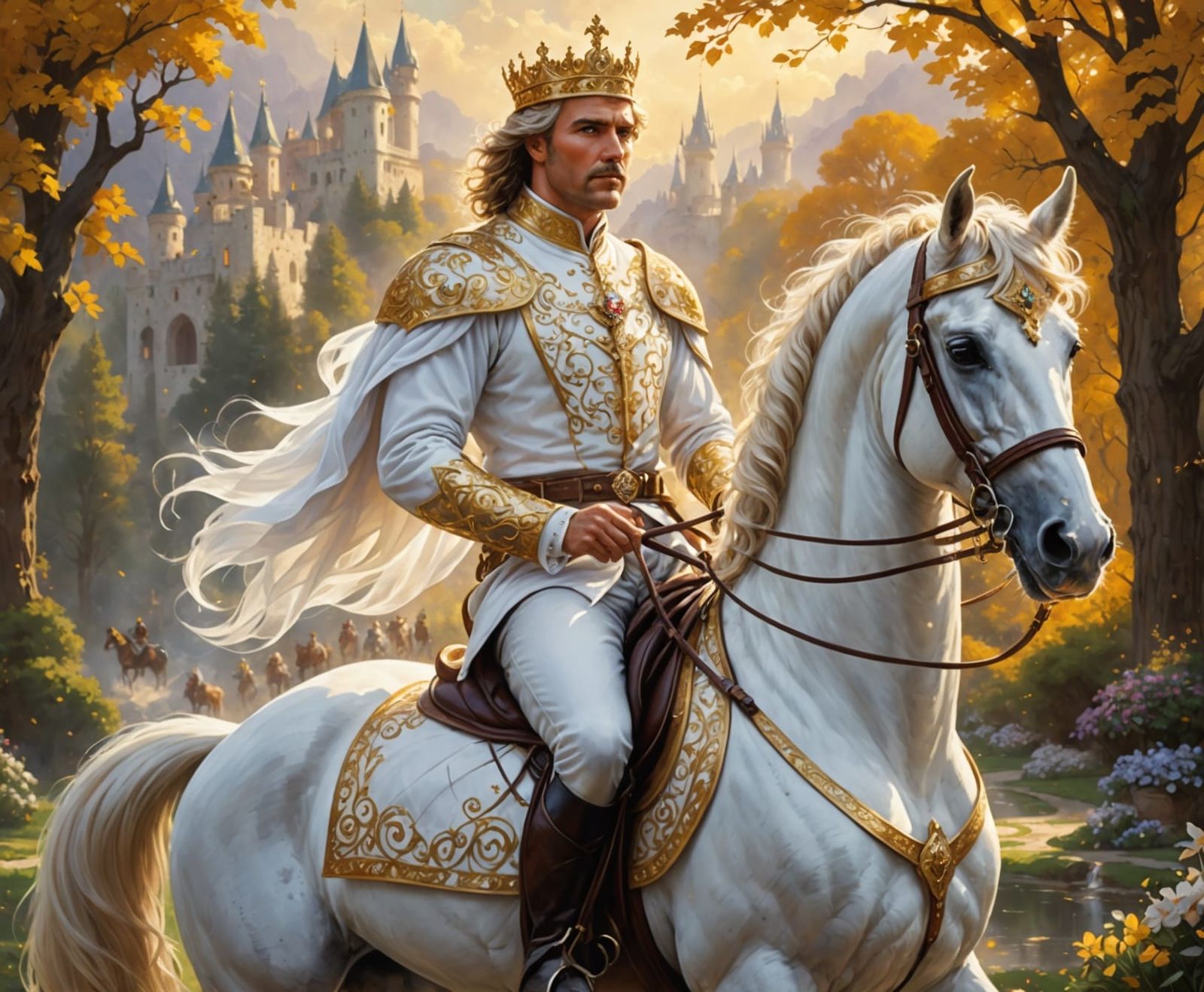 King on Arabian Horse in Ethereal Fantasy Style