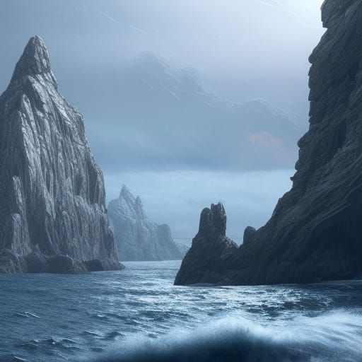 Sci-Fi Research Facility on a Gray Rock Planet