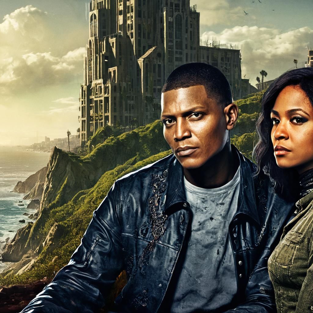 Dark Fantasy Ruins of Los Angeles by the Sea