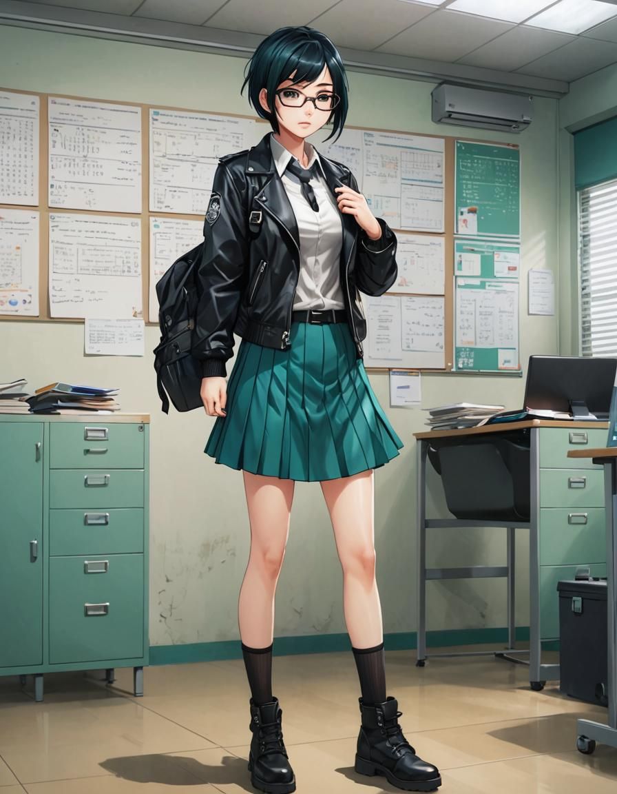 Anime Girl in Classroom, Manga Style