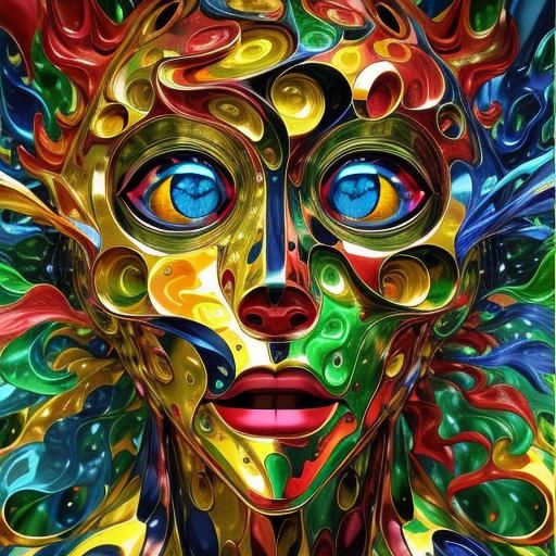 Colorful Alphabets and Runes in a Psychedelic Style