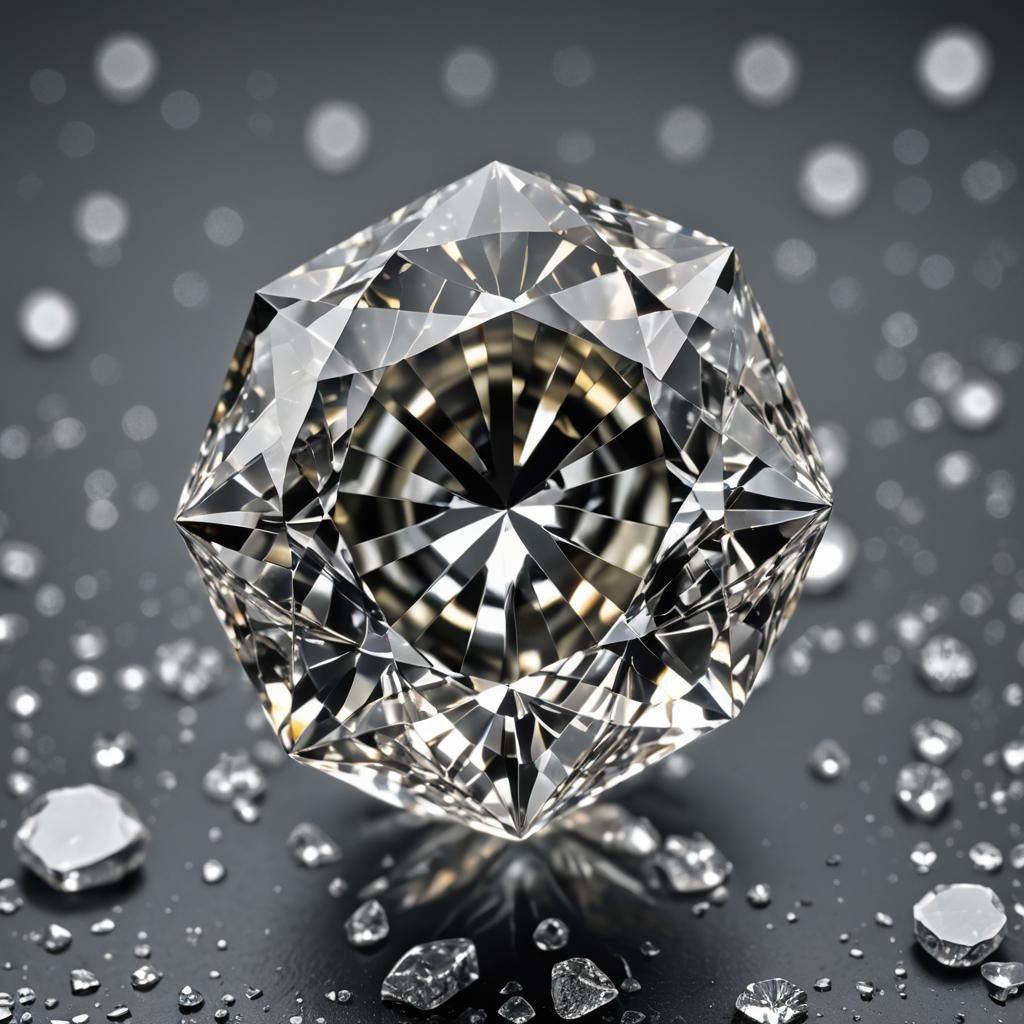 Uncut Diamond Specimen in Hyperrealistic Style