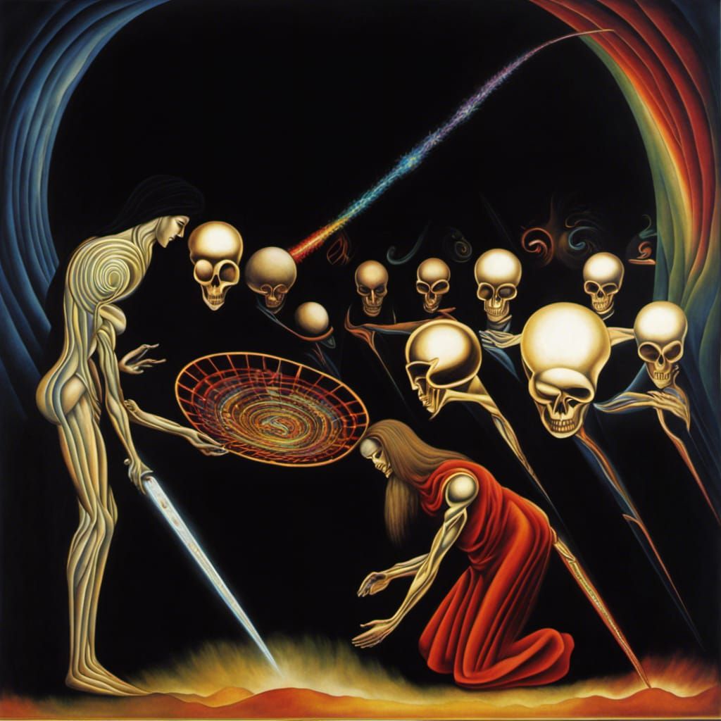 Psychedelic Reaper in Oil Painting Style