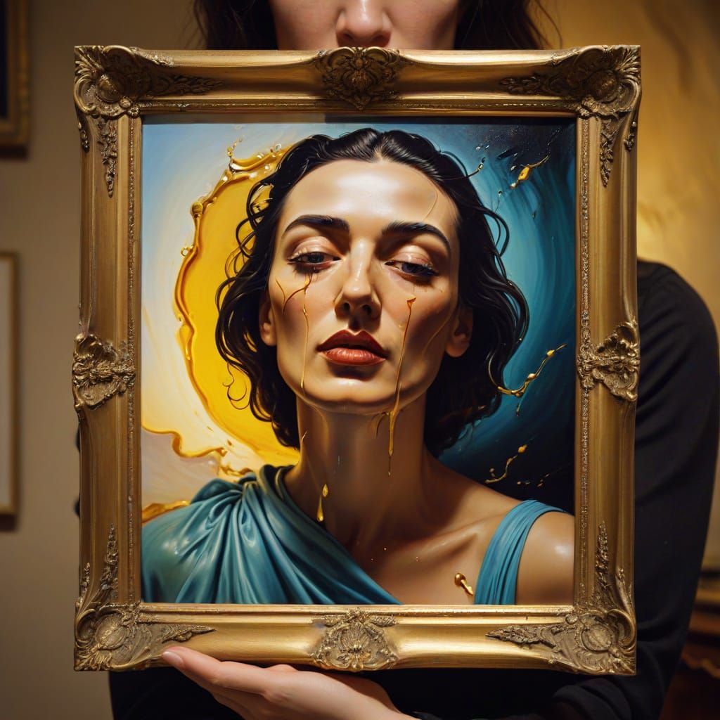 Surrealist Portrait Infinity Loop in Oil Painting Style