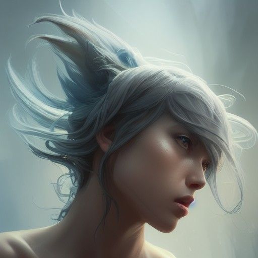 Beautiful Nymph Portrait in Hyperdetailed Style