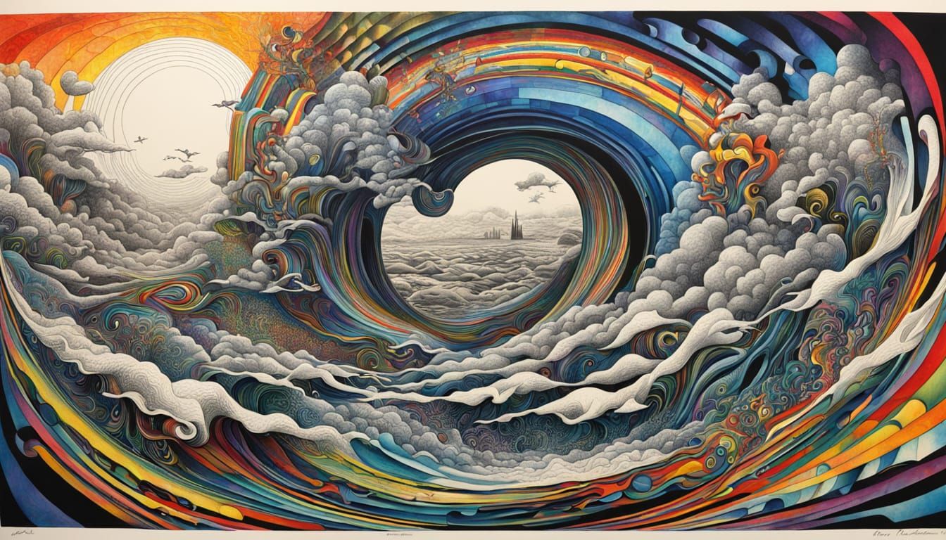 Surreal Double Exposure Ink Abstract