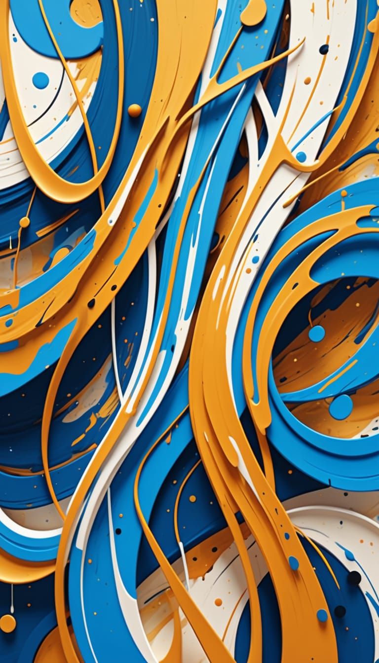 Abstract Expressionist Symphony of Shapes in Impasto