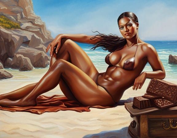 Chocolate Goddess: A Hyperrealistic Melting Masterpiece