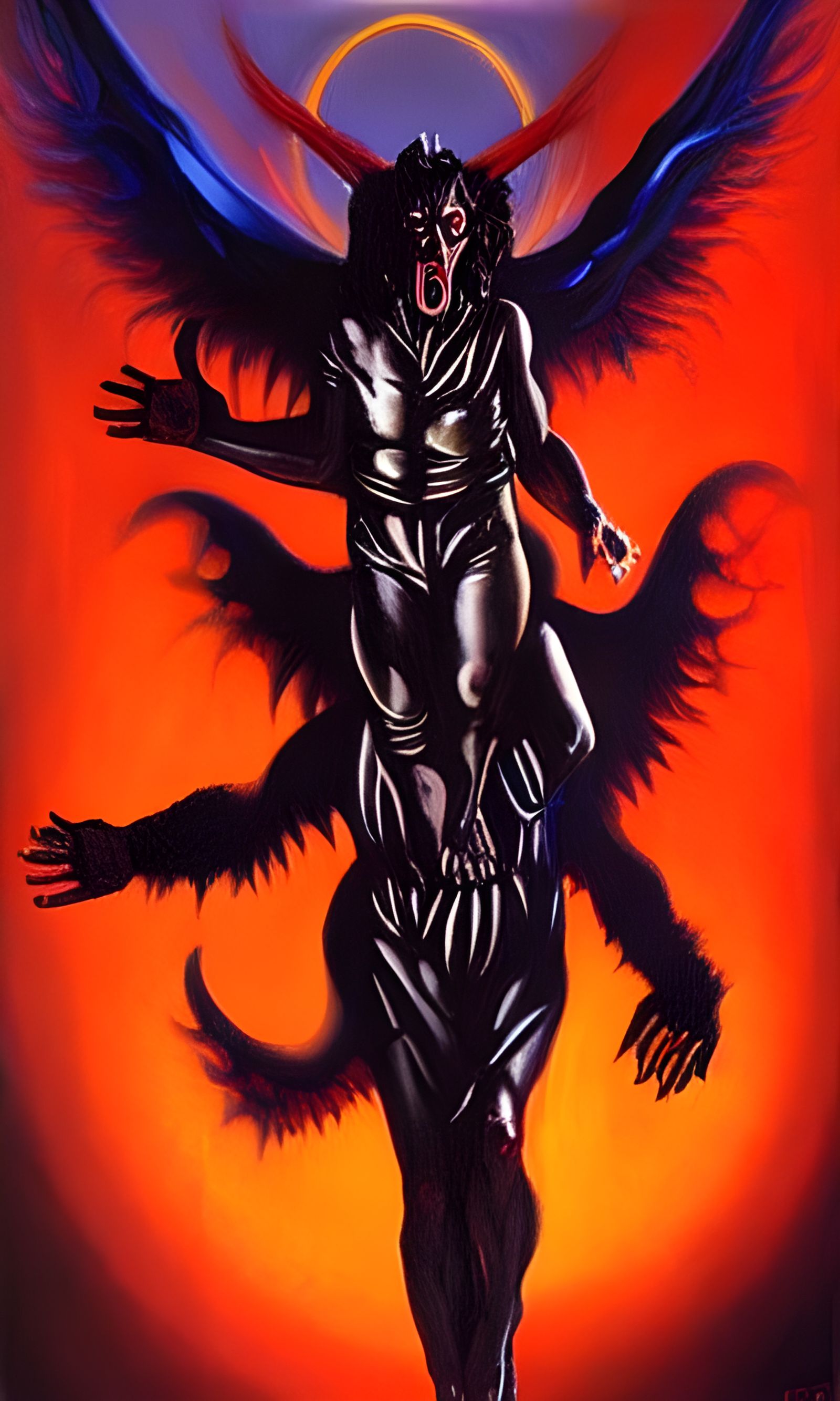 Exorcised Demon in Oil Painting Style