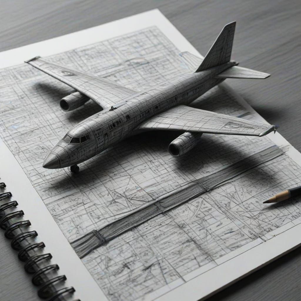Majestic Pencil Sculpted Airplane Takes Flight on Notebook R...