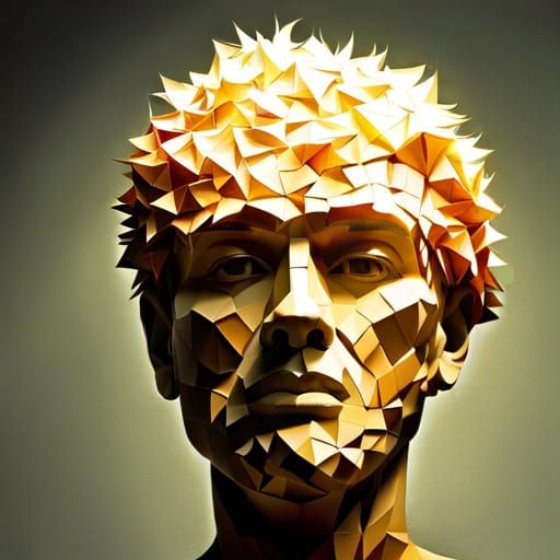 Face Sculpture Made of Sticky Notes