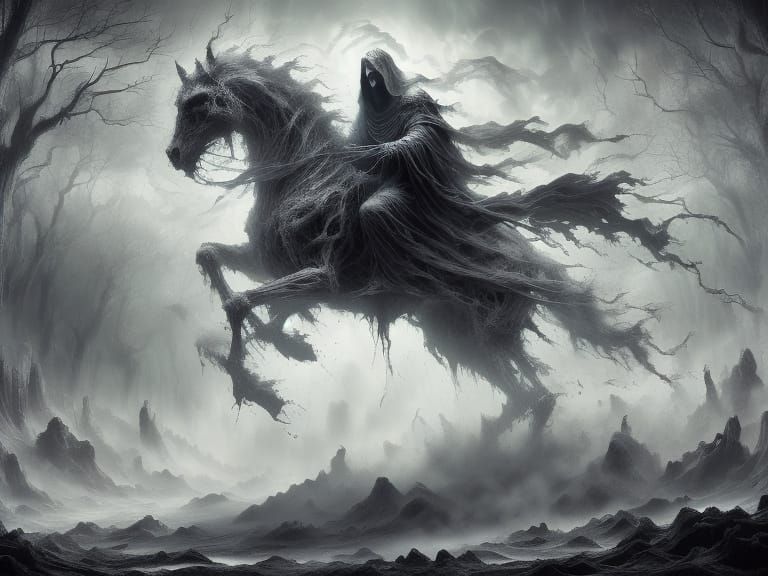 Ethereal Ghost Rider in Gothic Twilight