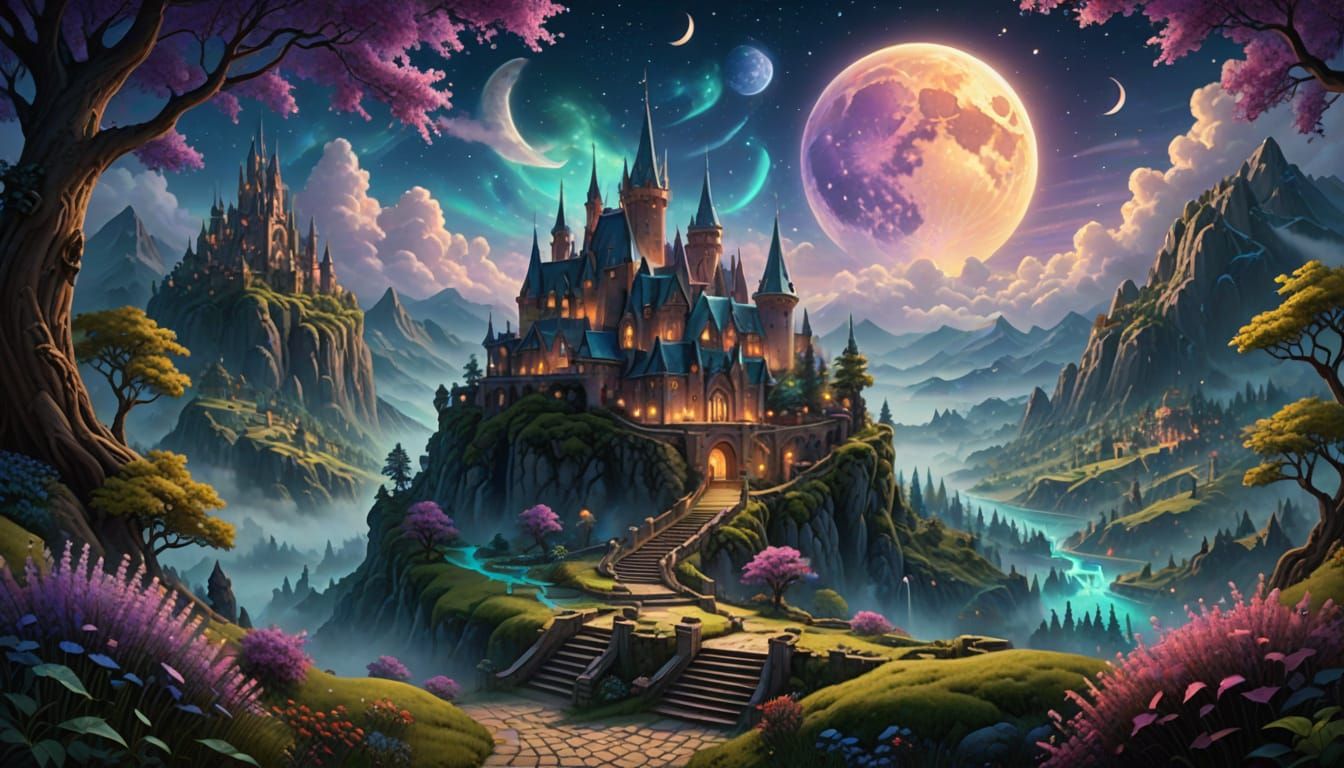 Ethereal Fantasy Labyrinth in Dreamlike Splendor