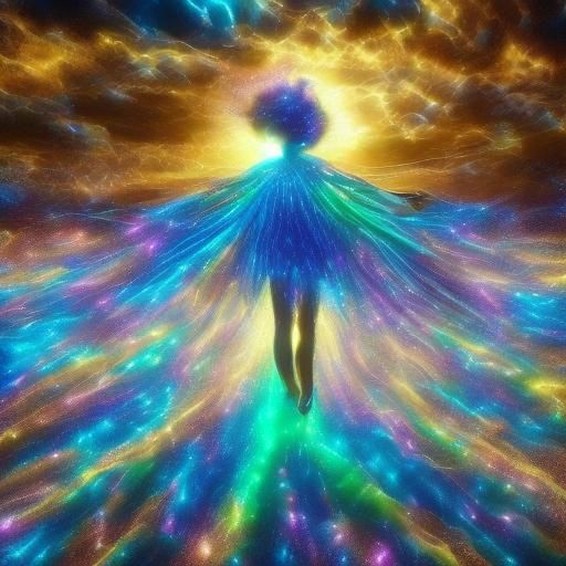 Lisa Frank Inspired Glowing Full Body Portrait