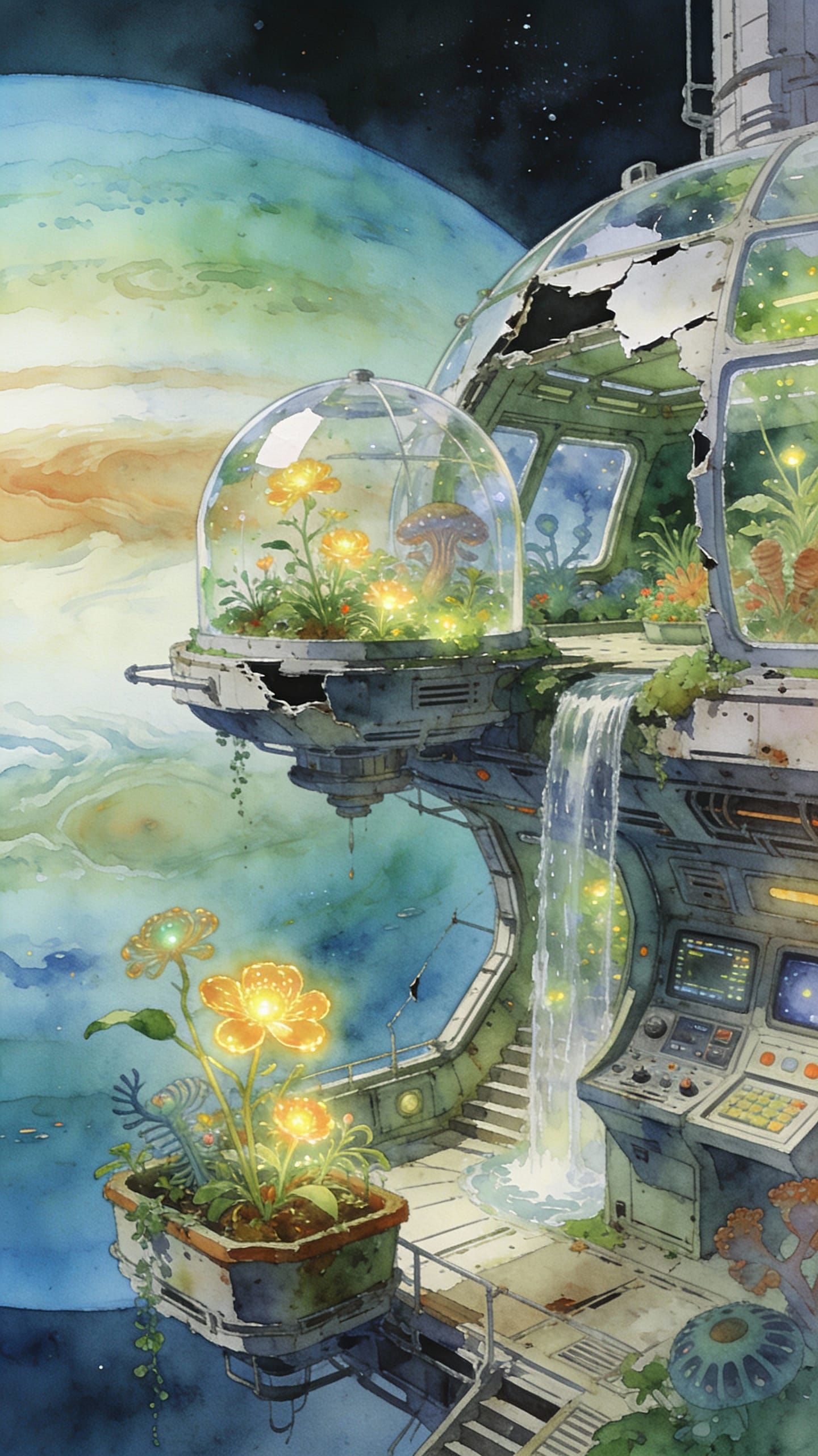 Derelict Space Station Transformed into Lush Botanical Garde...