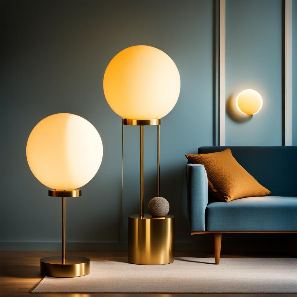 Modern Minimalist Lamps: Sun and Moon