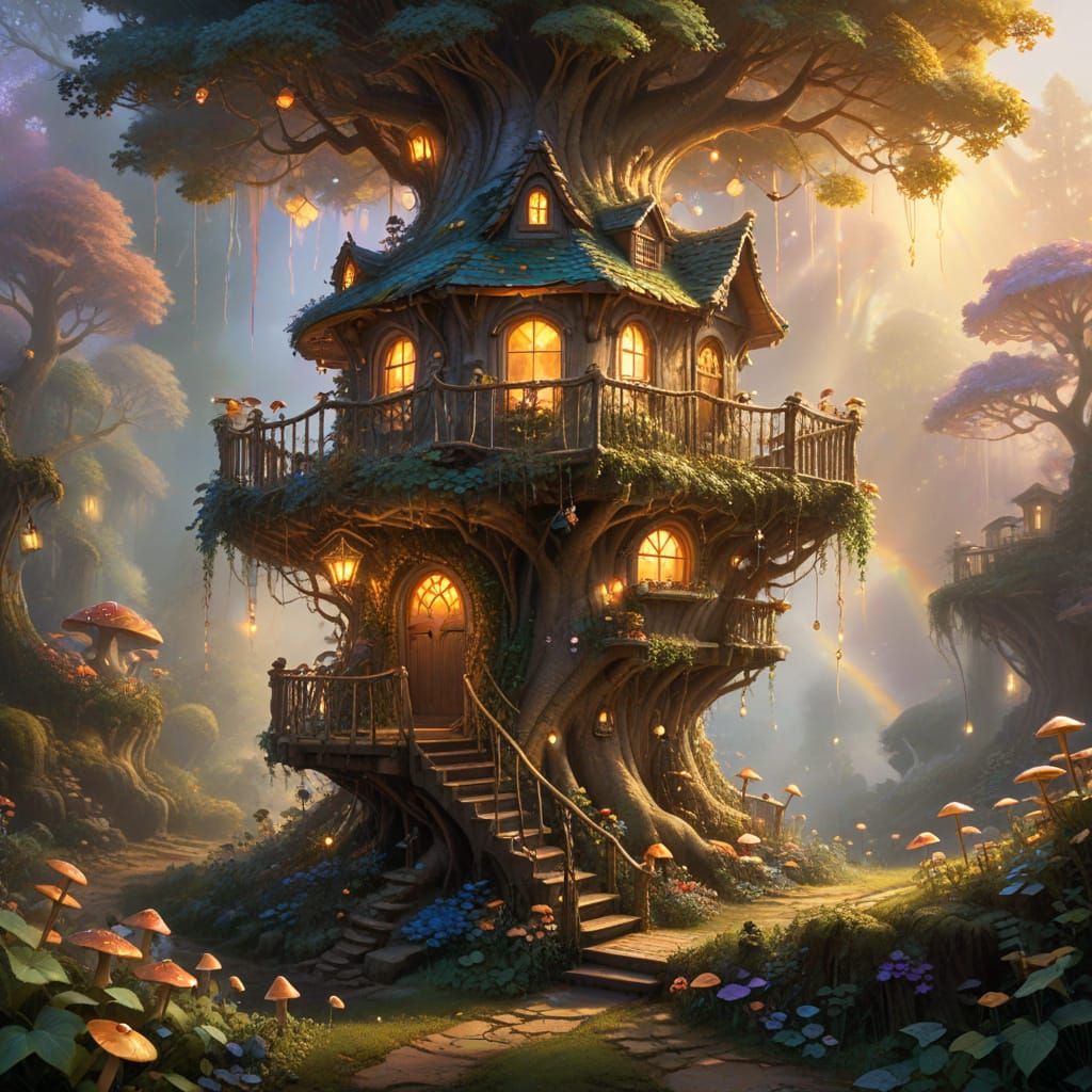 Magical Treehouse in Enchanted Forest