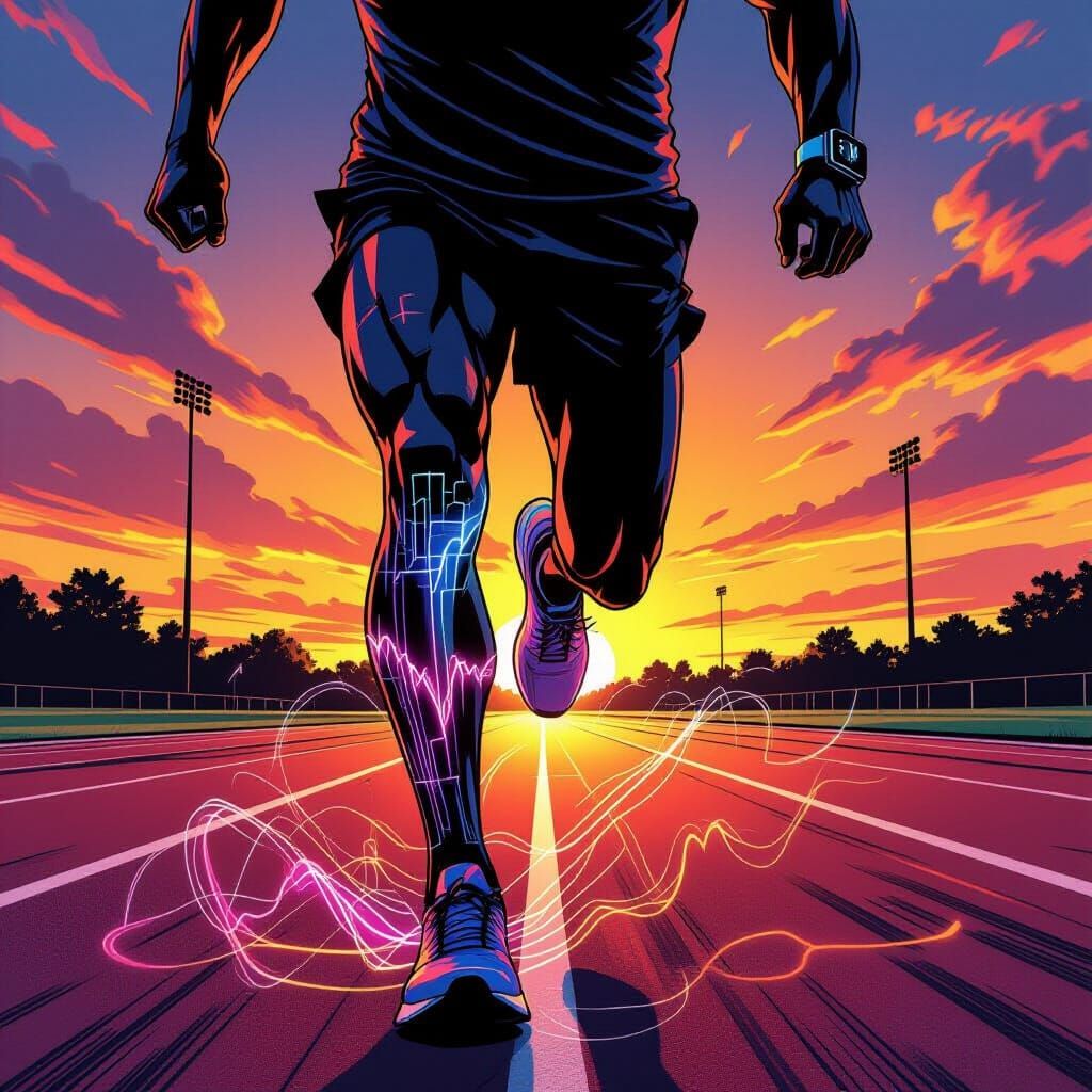 Runner's Smartwatch Emits Injury Prediction Data Visualizati...