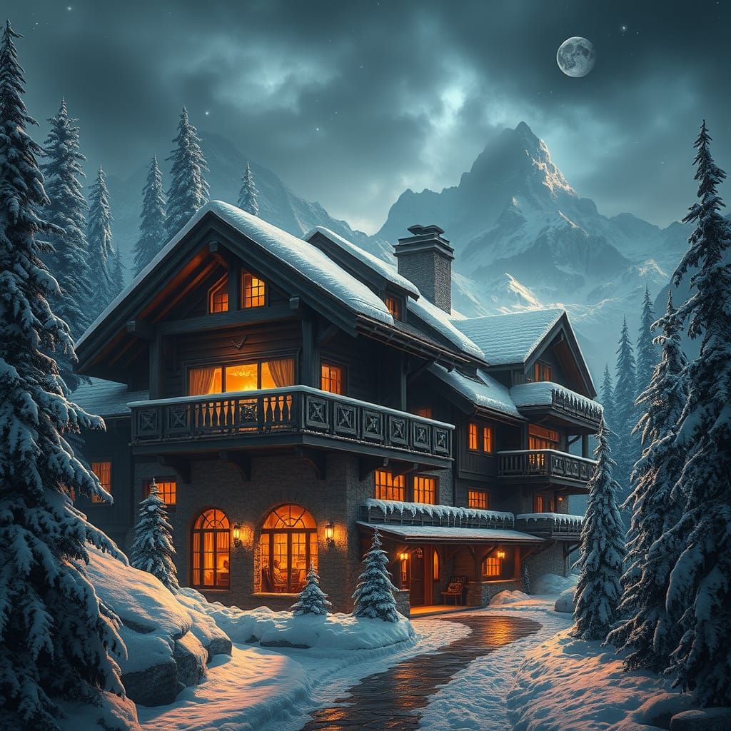 Stunning Digital Chalet in an Epic Cinematic Atmosphere