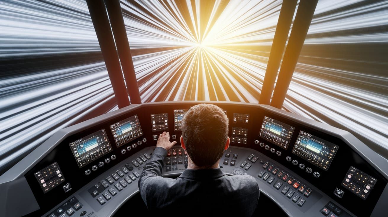 Modern TGV Train Driver in Motion, Documentary Style