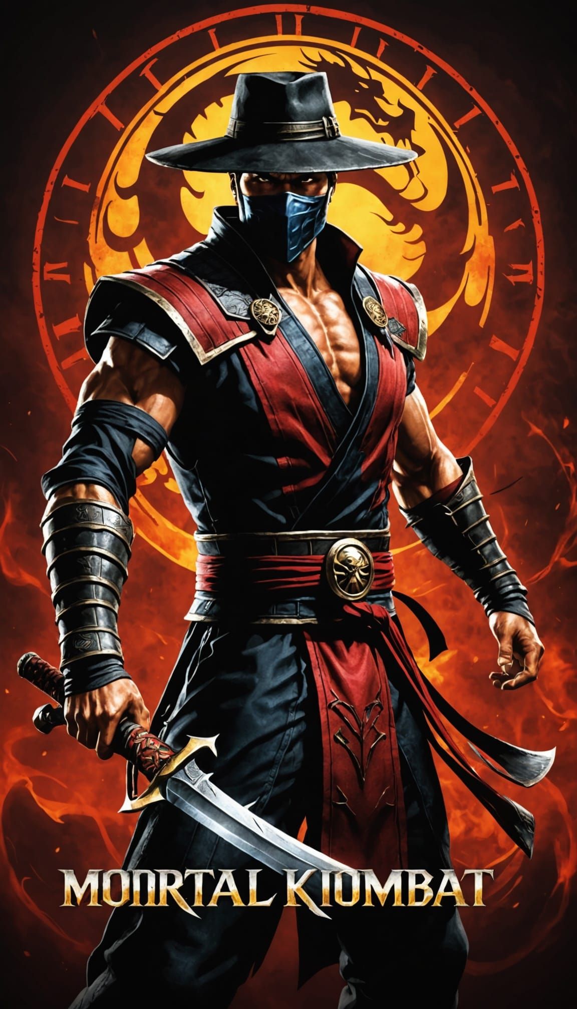 Kung Lao: Mortal Kombat Warrior with Game Logo
