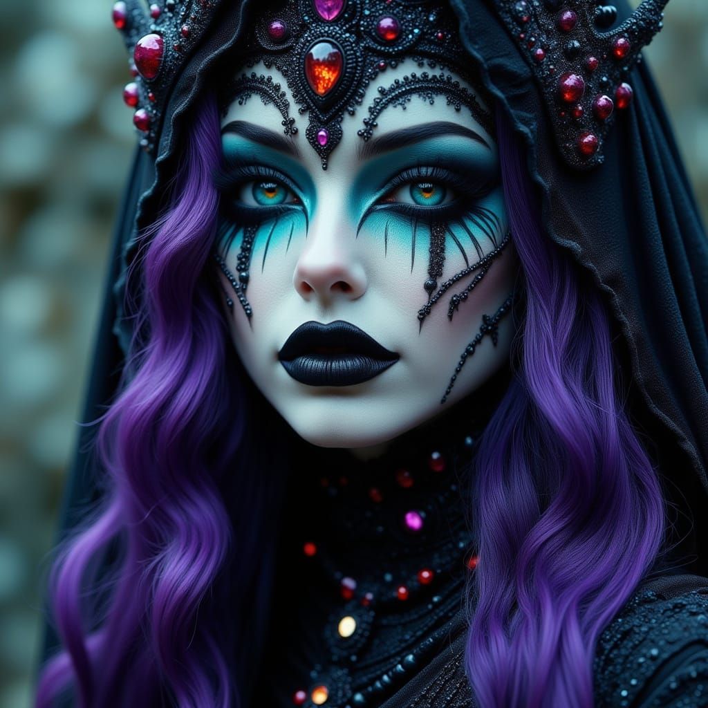 Gothic Woman in Luxurious Dark Portraits Style