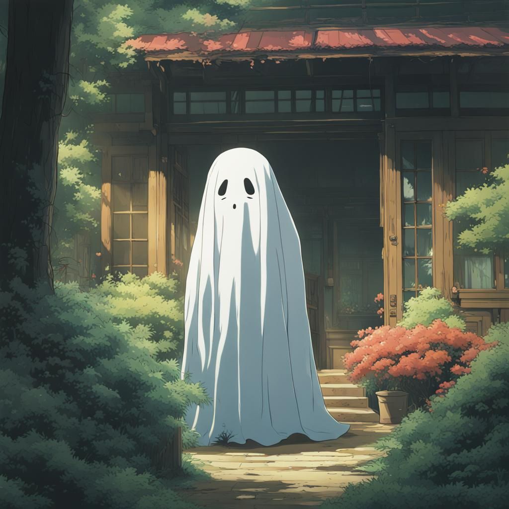 Ghostface in Studio Ghibli Anime Style