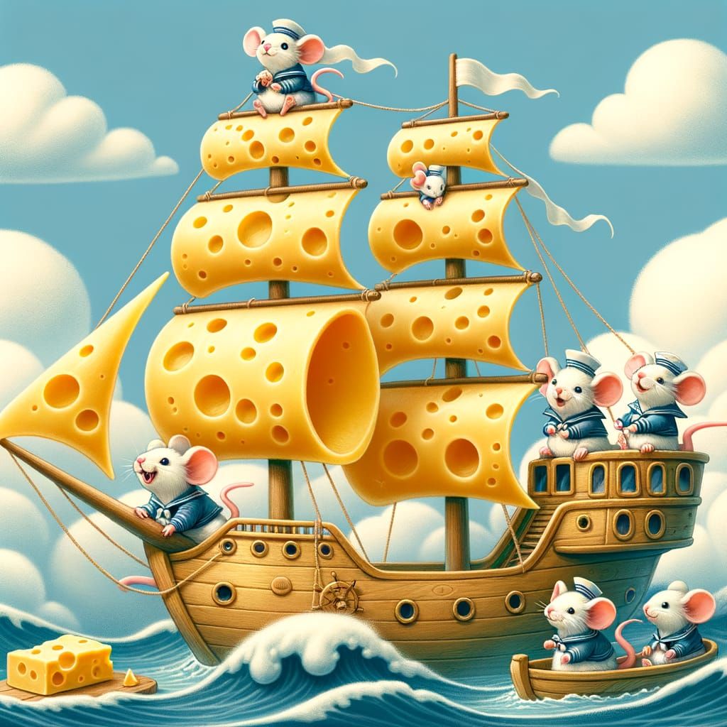 Mice Sailors on Cheese Ship Adventure