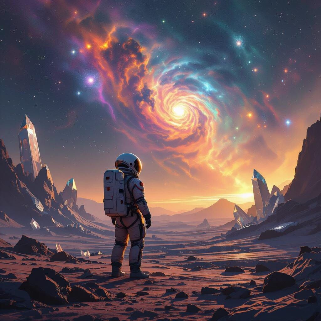 Astronaut on Alien Planet: Cosmic Vista