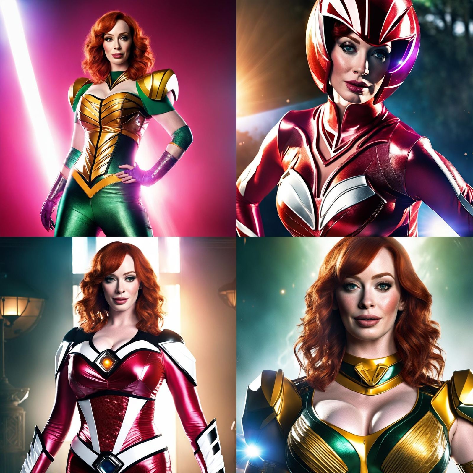 Glamorous Power Ranger in 4K Photorealistic Style