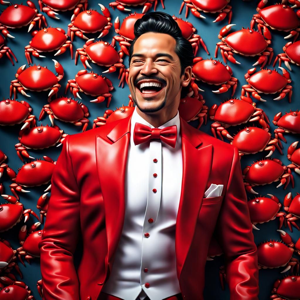 Man in Crab Tuxedo: 3D Photorealistic Image