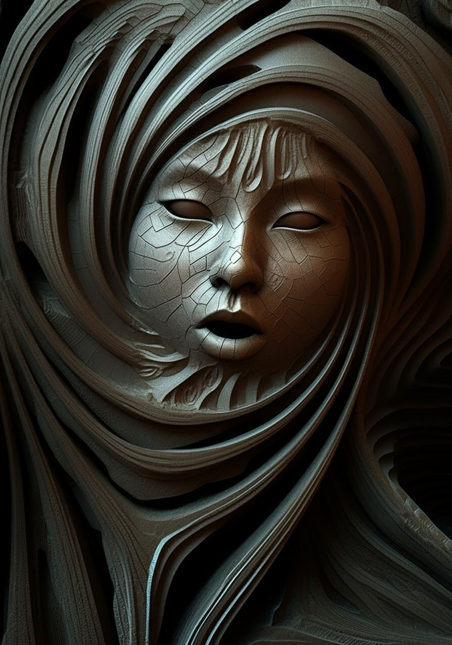 Lost in Art of Hollowness Airbrush Sculptural Rhythm