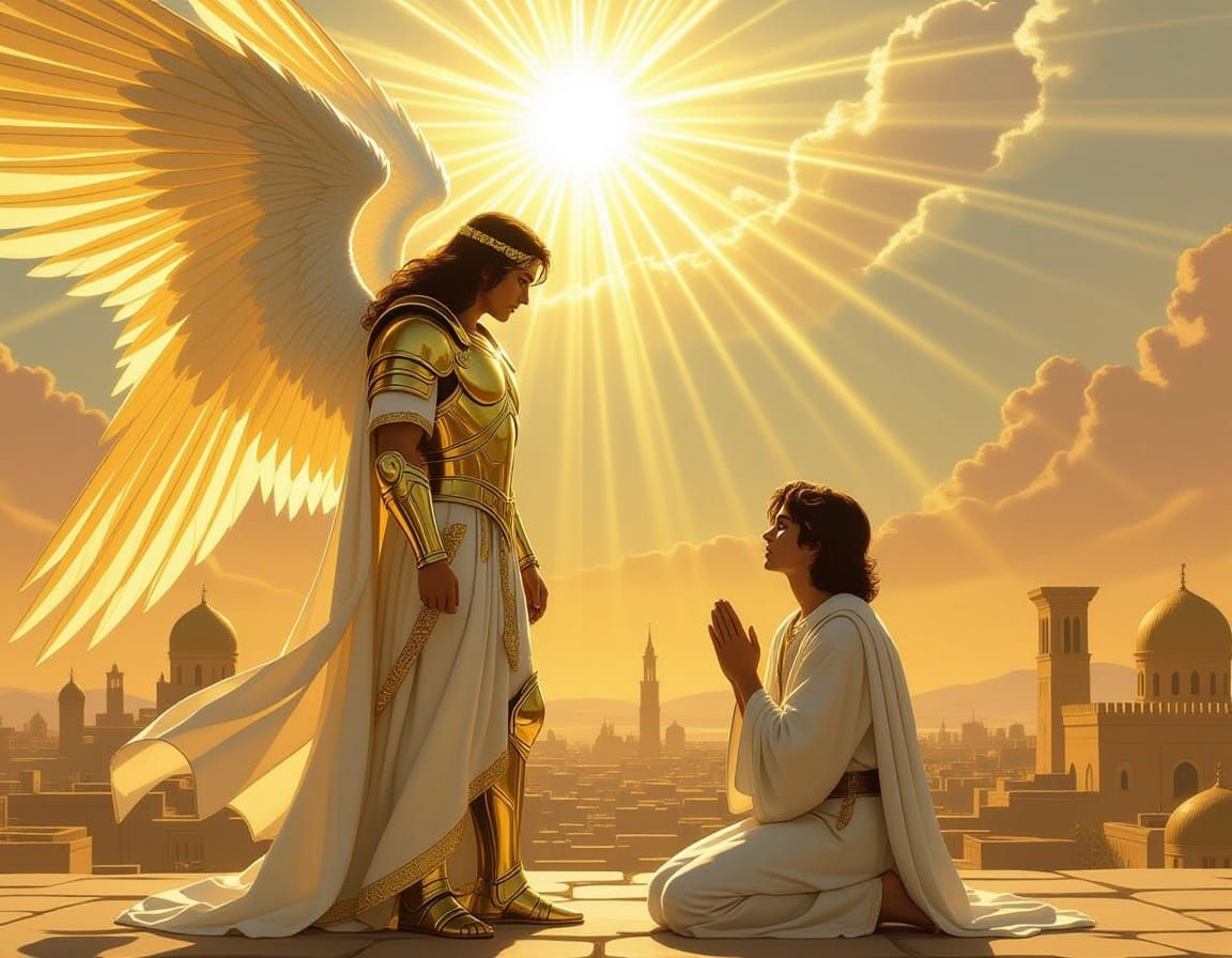 Archangel Michael Protects Daniel in Divine Light