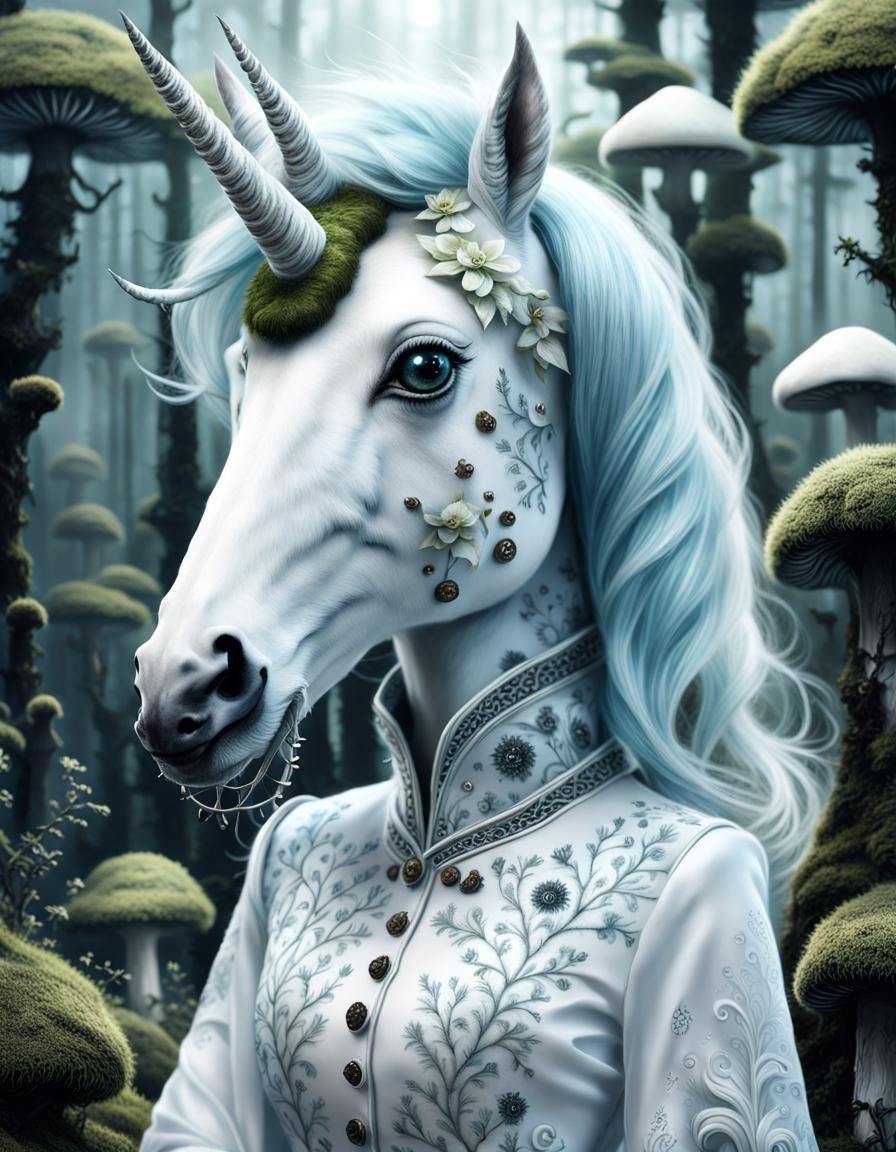 Pale blue Popsurrealism otherworldly cute fantasy gently whi...