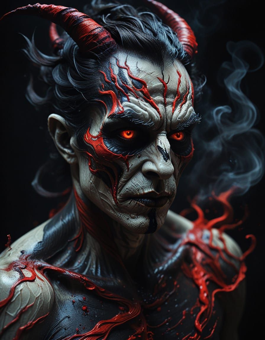 Surreal Cotton Demon in Dye-Transfer Style