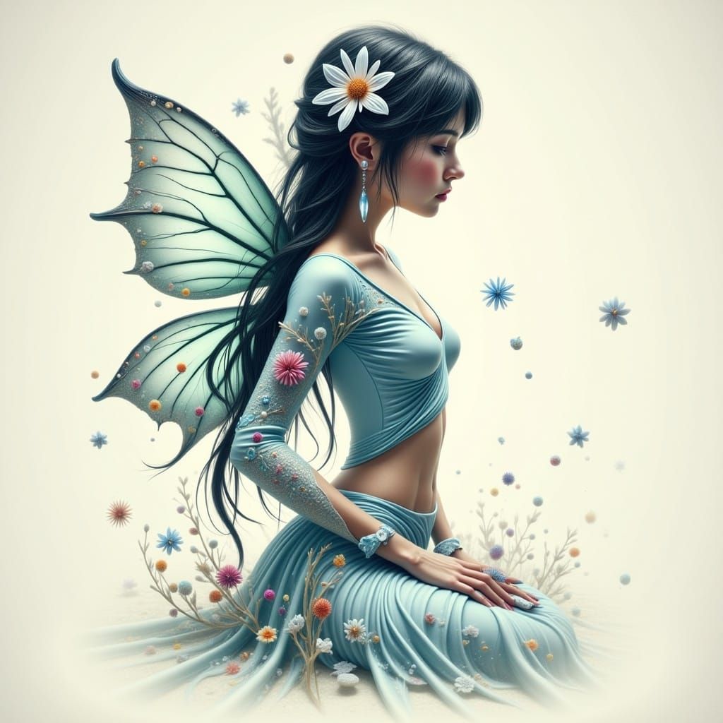 Mystical Seashell Sithress in Fantasy Setting