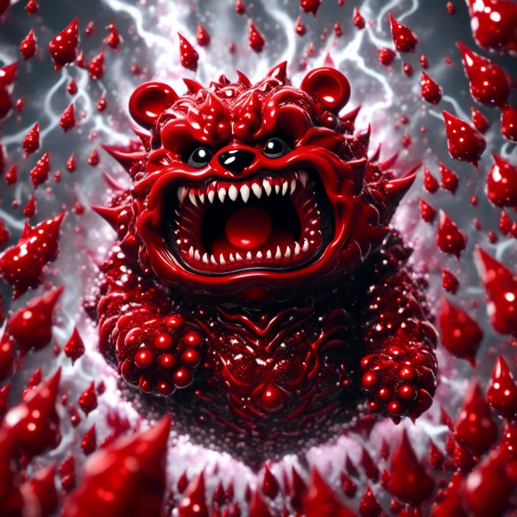 Grotesque Chibi Imp in Dark Ink Fur