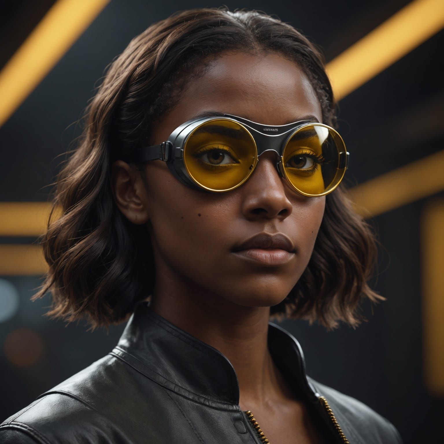 This is a hyper-realistic CGI rendering of a young woman wit...