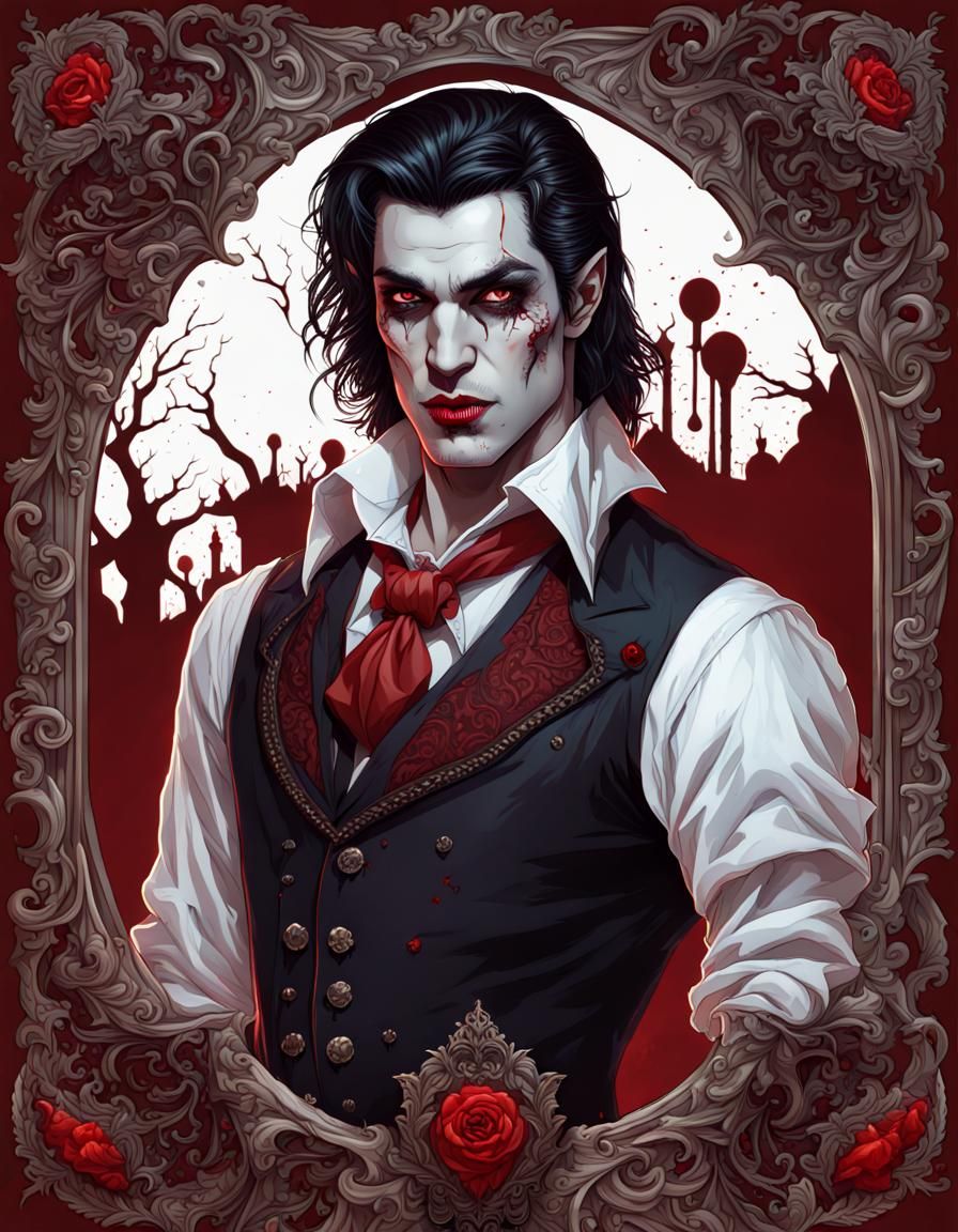 Bloody Vampire Prince Pin-Up in Hyperdetail