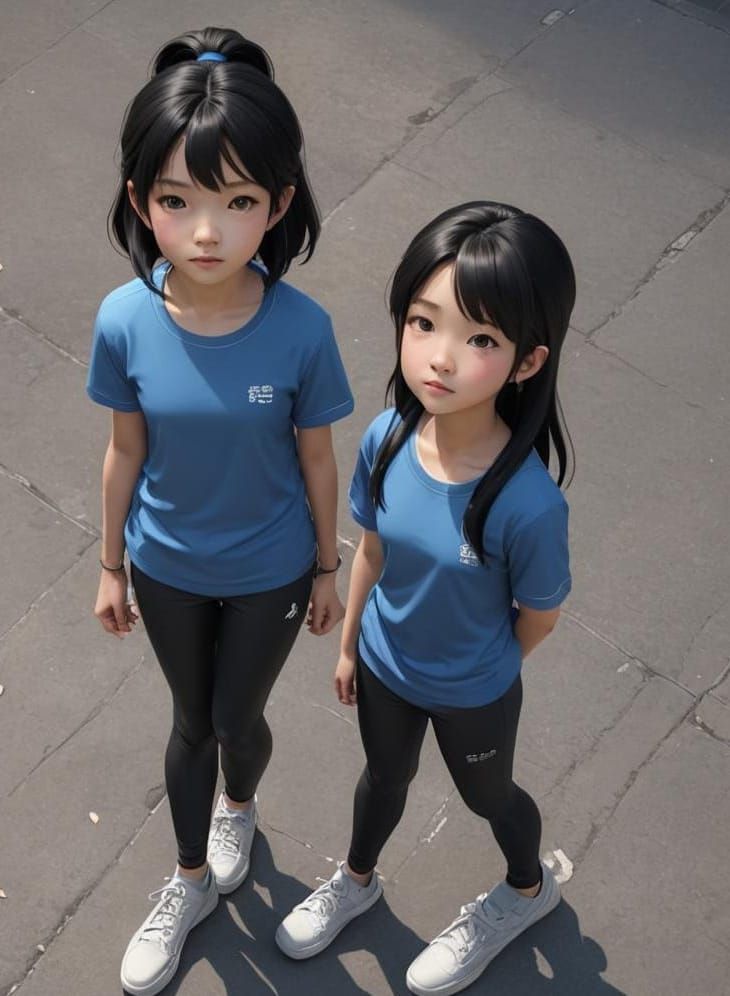 Chinese Girl in Anime Style 3D Rendering