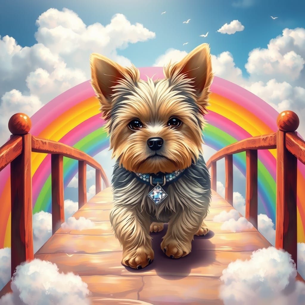 Yorkie on Bridge