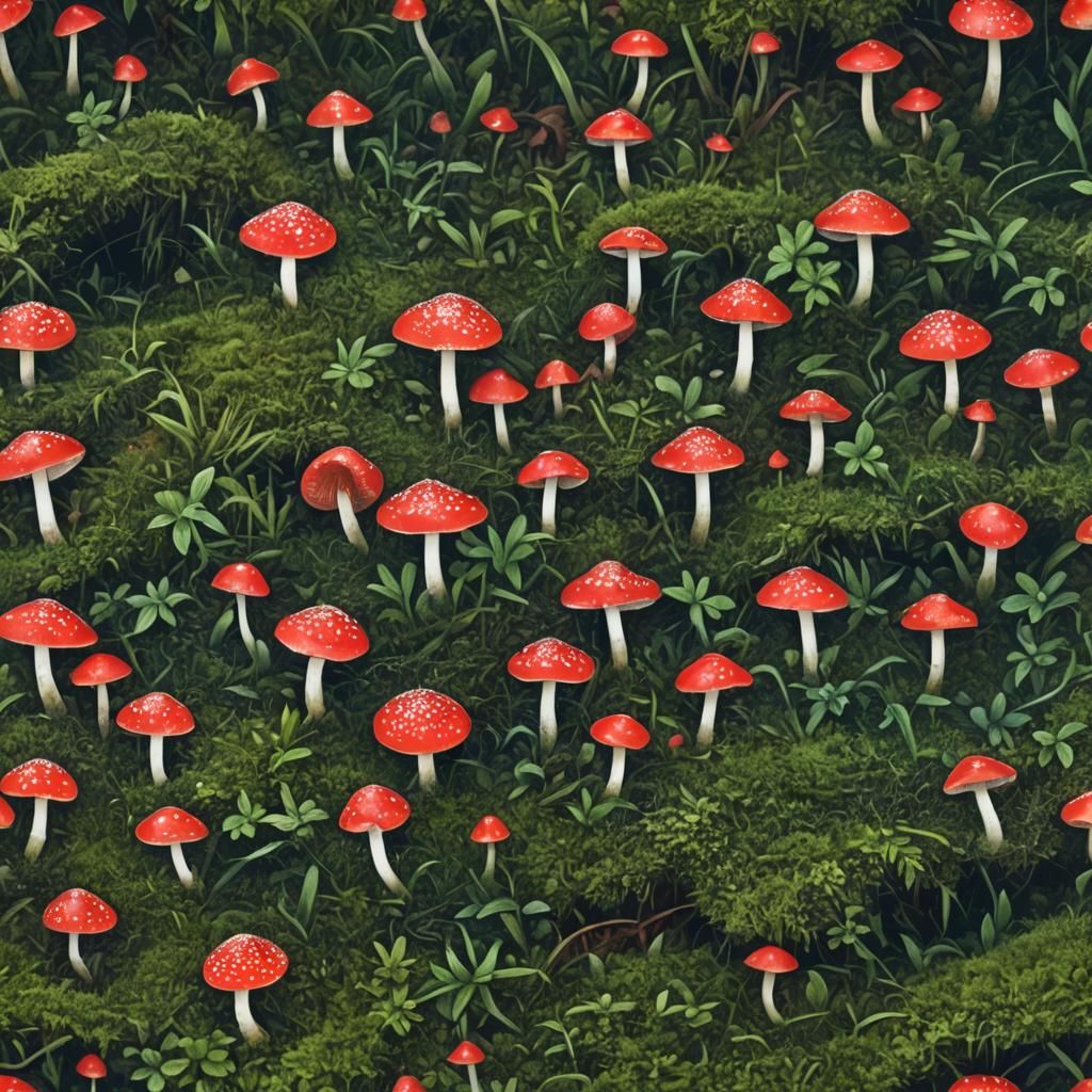 Enchanted Forest: Red Mushroom Floret Concept Art